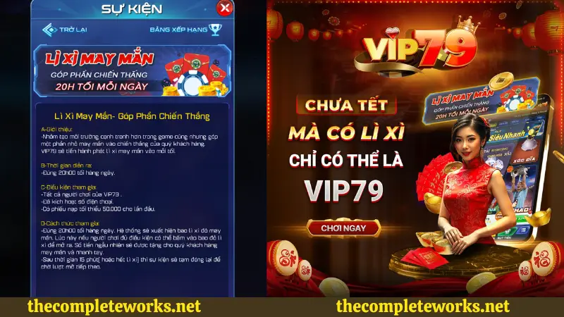 Khuyến mãi Vip79 Lì xì may mắn - Góp phần chiến thắng Khuyến mãi lì xì may mắn tại Vip79